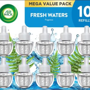 Air Wick Plug In Refills Fresh Waters, Essential Oils,10 Count | Air Wick plug refills for plug-in warmers bring Fresh Waters home fragrance to bathrooms, kitchens, living rooms.