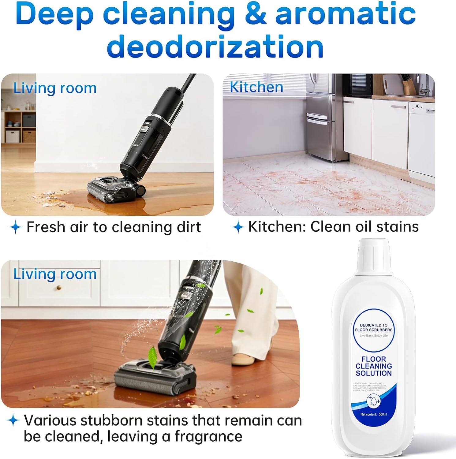 Nukisa Floor Cleaning Solution Compatible With Tineco Wet & Dry Vacuum Mop | Deodorizing And Deep Cleaning for Multiple Hard Floors, Suitable With All Robot Vacuums and Wet/Dry Vacuum Mop Cleaner - Image 6